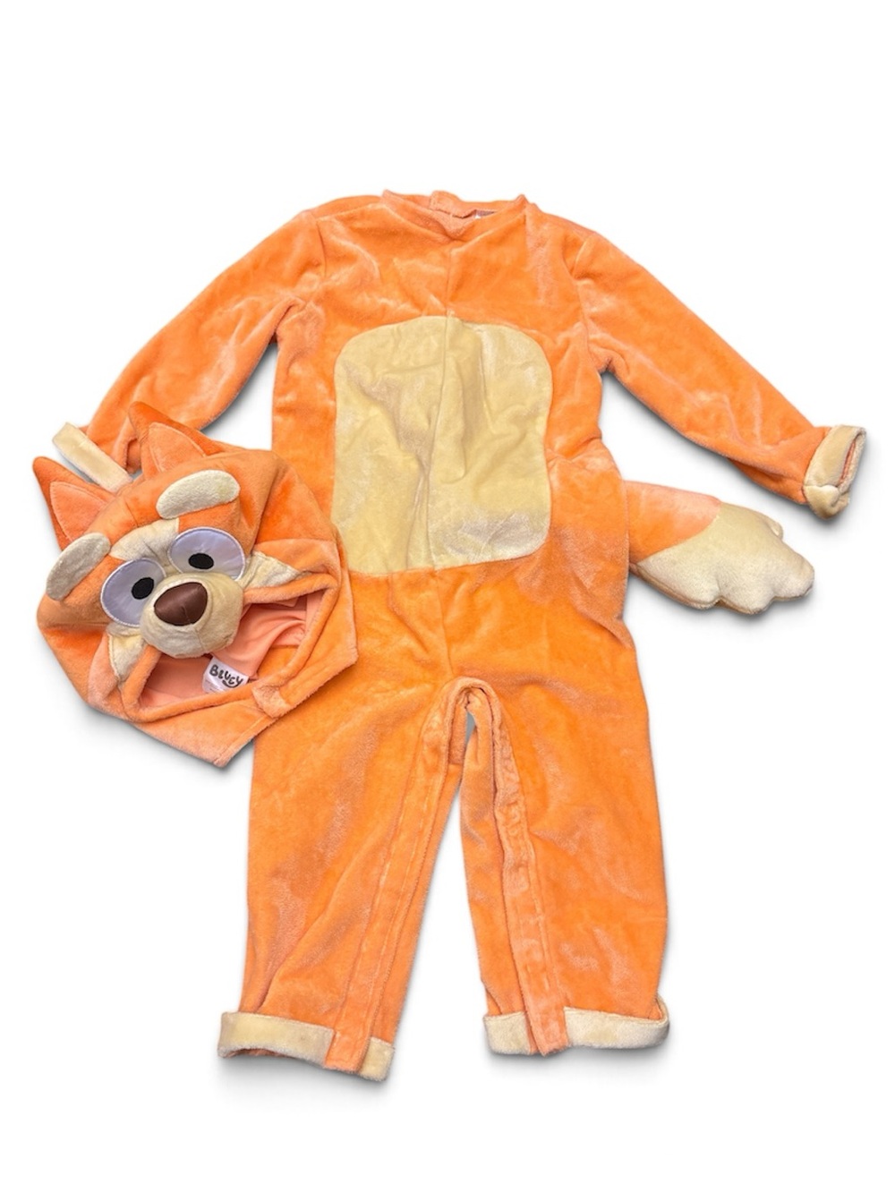 Bluey Bingo Toddler 12-18M Plush Halloween Costume Jumpsuit Hood Tail Spirit
